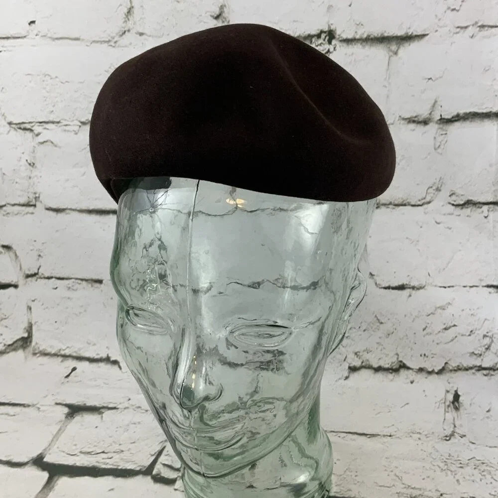 Genuine Fine Fur Felt Fascinator‎ Hat Brown Vintage Cap Clip In FLAW Mob Wife
